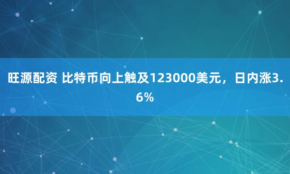 旺源配资 比特币向上触及123000美元，日内涨3.6%